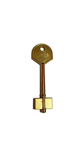 Siper, llave con centro mecanizado.