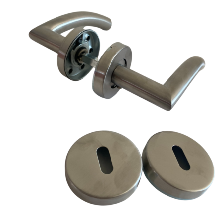 Brz-1052 Bronzen Manija Doble Balancin Curva Acero Inoxidable