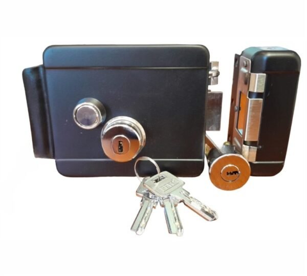 2369 A Pfw Cerradura Electromecanica Negra Con Boton