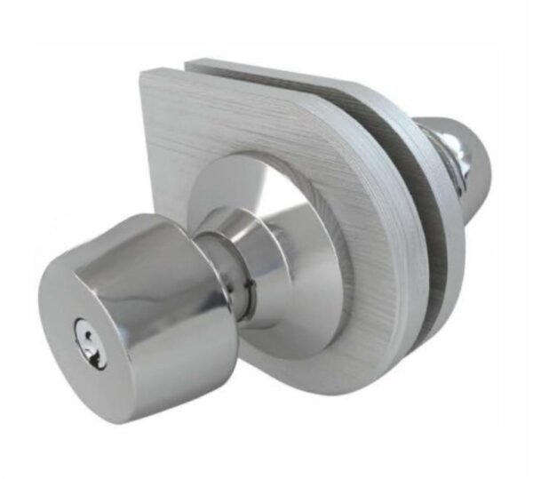 P-18 Herraje Para Vidrio Con Cerradura Pomo Llave BotÃ³n